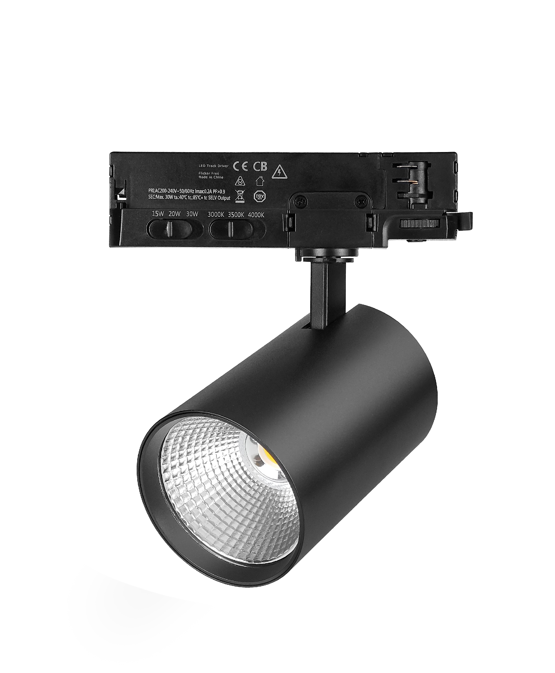 PU-TL-F1 3Power & 3CCT Switchable LED Track Light | 15W-20W-30W | CRI90 | 100lm/W