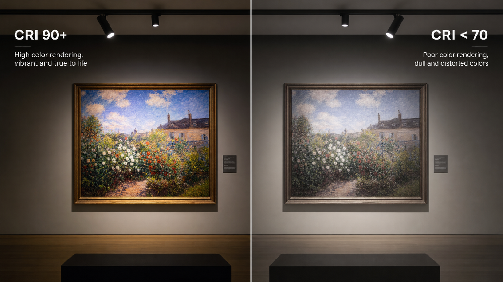 How High CRI LED Track Lights Protect Artwork in Museums: A Complete Guide to Professional Museum Lighting
