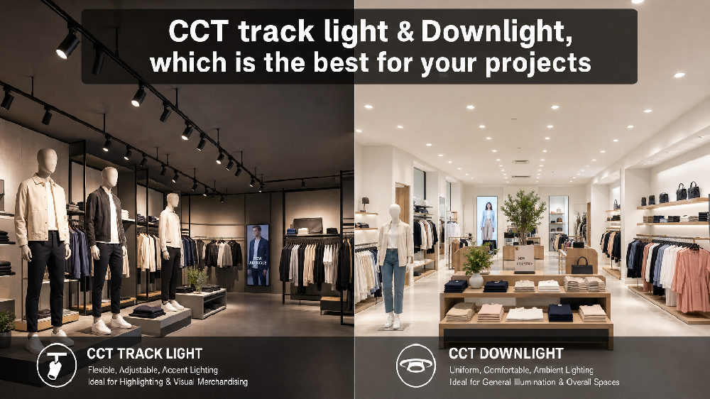 CCT Track Light vs LED Downlight: Which Is the Better Commercial Lighting Solution for 2026?